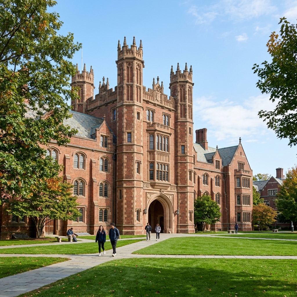 Classic red brick university hall